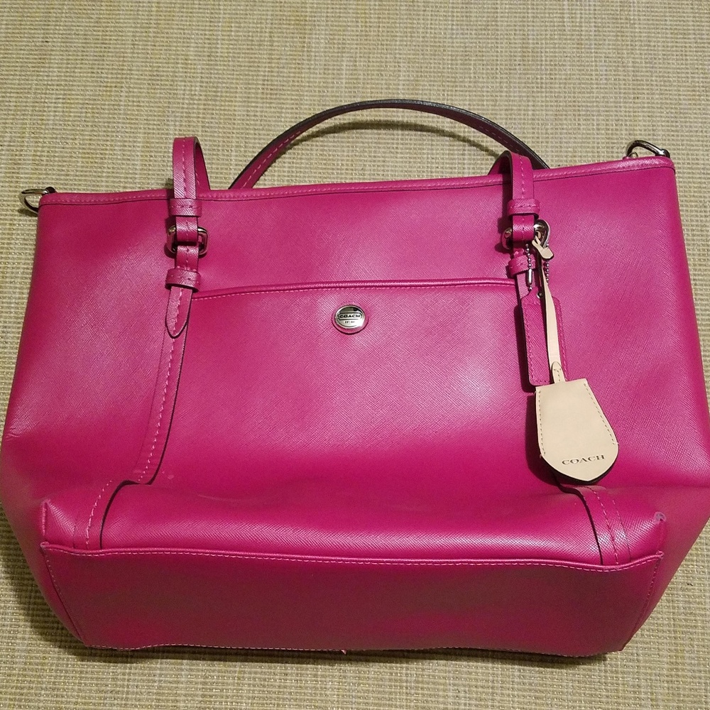 AUTHENTIC COACH CROSSGRAIN LEATHER TOTE